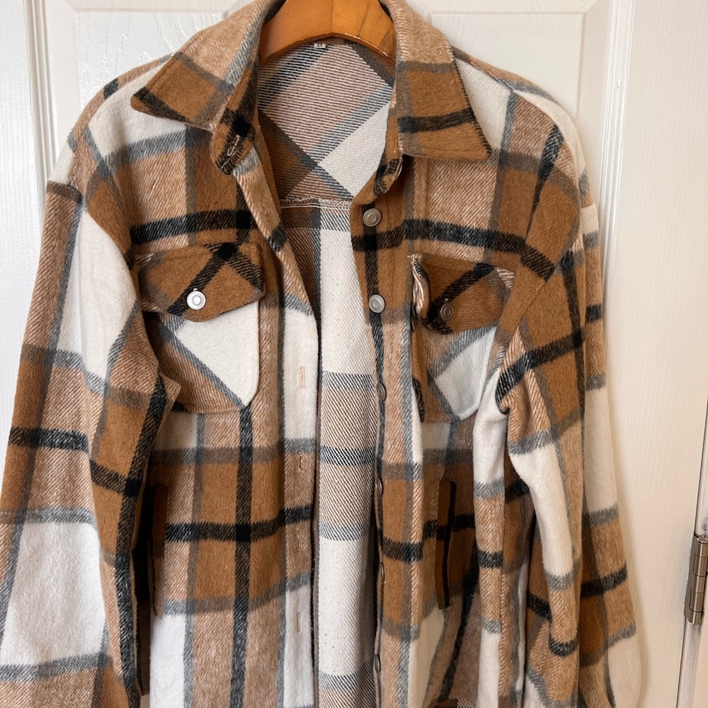 Brown plaid shacket
